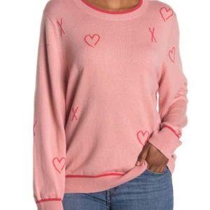 Sweater - SPLENDID Mauve sz S, "With Love Wool-Blend" Crewneck Sweater